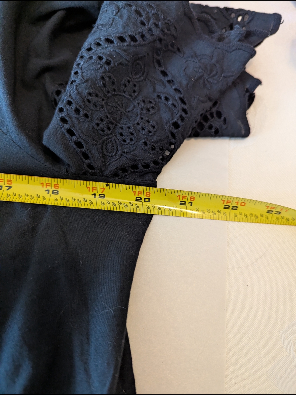 Ralph Lauren Black Eyelet Pintuck Short Sleeve Blouse - Picture 4 of 4